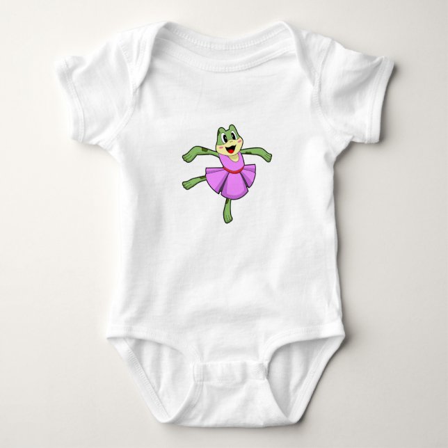Frog Ballet Dance Baby Bodysuit (Front)