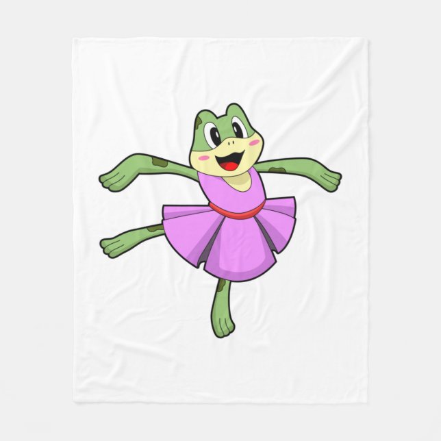 Frog Ballet Dance Fleece Blanket (Front)