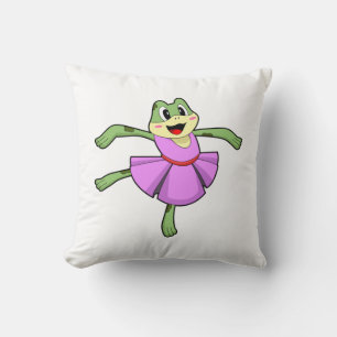 Frog Ballet Dance Throw Pillow