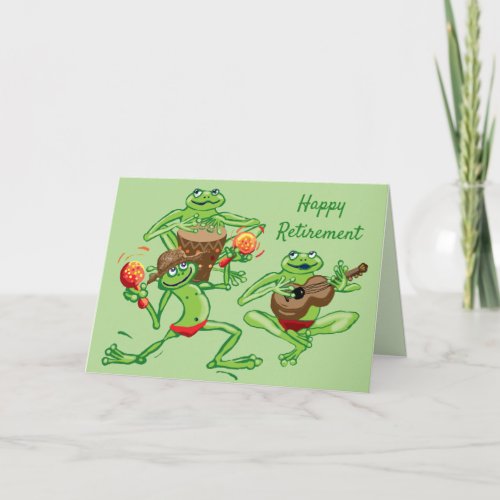 Frog band Happy Retirement Card