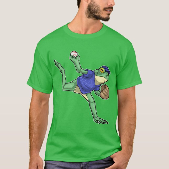 Frog Baseball Baseball glove T-Shirt (Front)