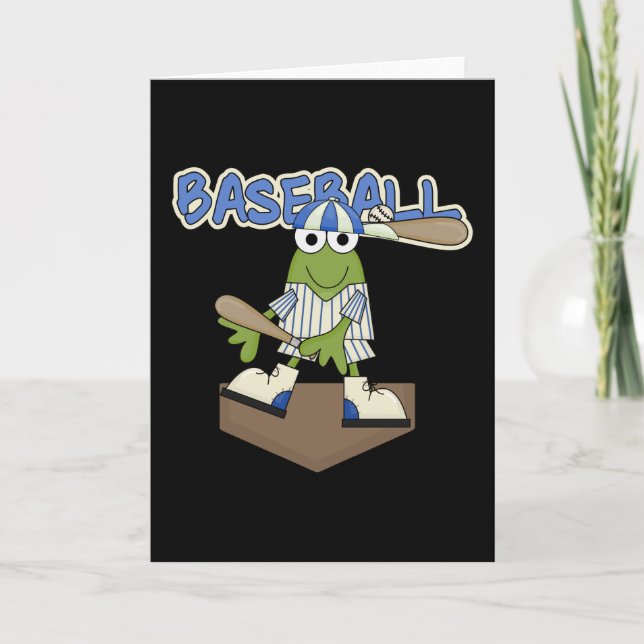 Frog Baseball Home Plate Tshirts and Gifts Card (Front)