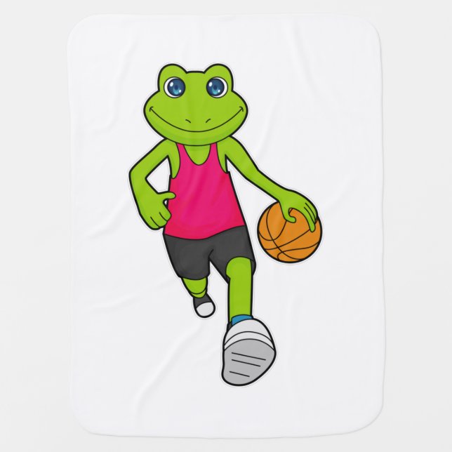 Frog Basketball player Basketball Baby Blanket (Front)