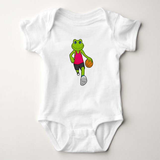 Frog Basketball player Basketball Baby Bodysuit (Front)