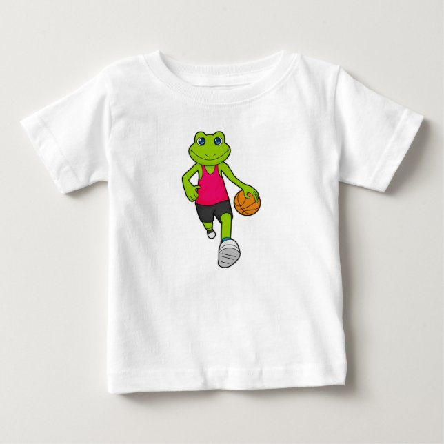 Frog Basketball player Basketball Baby T-Shirt (Front)