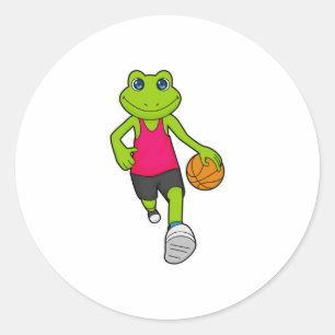 Frog Basketball player Basketball Classic Round Sticker