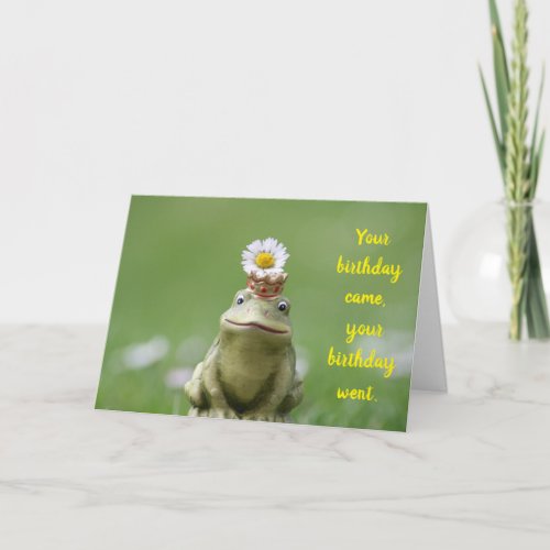 Frog Belated Birthday Card