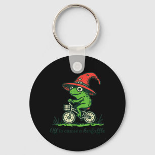 Frog Bicycle Wizard Hat Off to Cause Kerfuffle Men Keychain