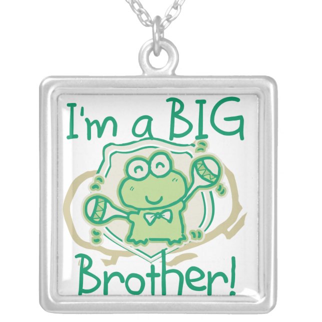 Frog Big Brother Silver Plated Necklace (Front)