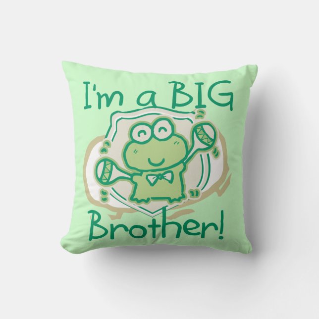 Frog Big Brother Throw Pillow (Front)