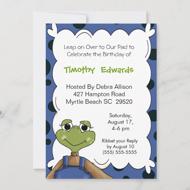 Frog Birthday Invitation (Front)