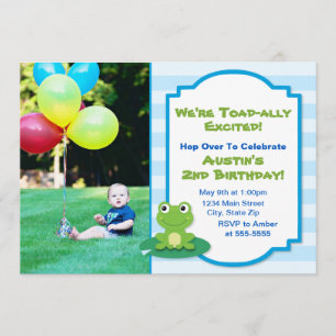 Frog Birthday Invitation, Frog 1st Birthday Invitation