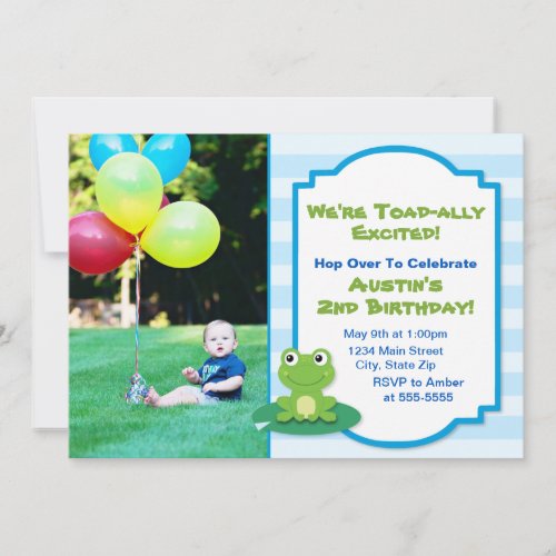 Frog Birthday Invitation Frog 1st Birthday Invitation