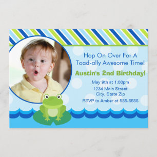 Frog Birthday Invitation Photo Card