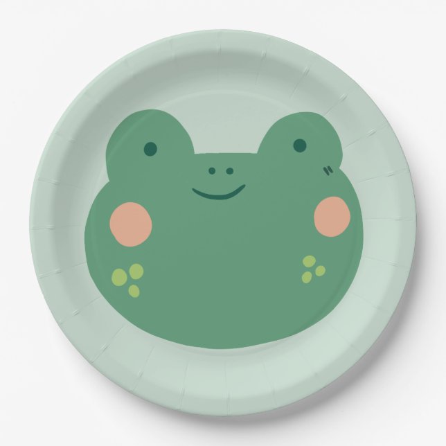 Frog Birthday Kids  Paper Plates (Front)