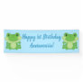 Frog Birthday Party Blue Banner
