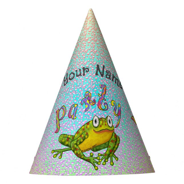  frog birthday  party hat (Front)