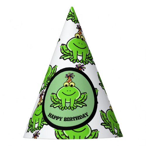 FROG BIRTHDAY PARTY HAT WITH FROG DESIGN