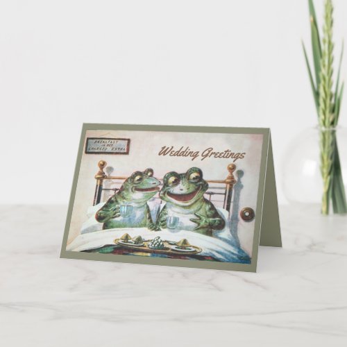 Frog birthday wedding folded greeting card
