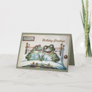 Frog birthday wedding folded holiday card