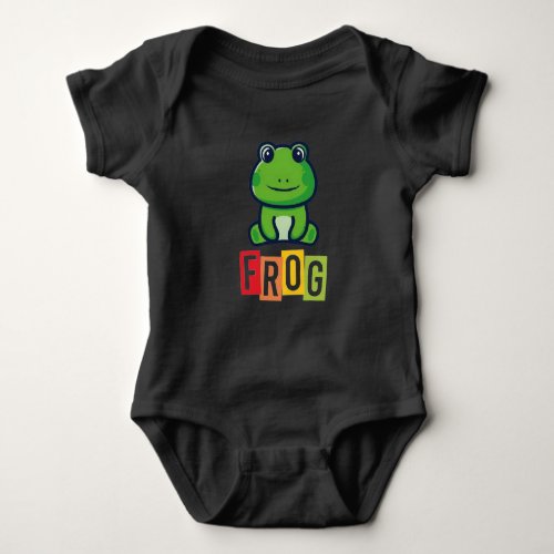 Frog blk baby bodysuit