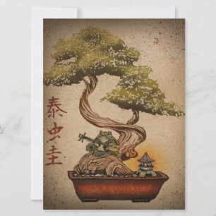 Frog Bonsai Tree Art Design Birthday Gift