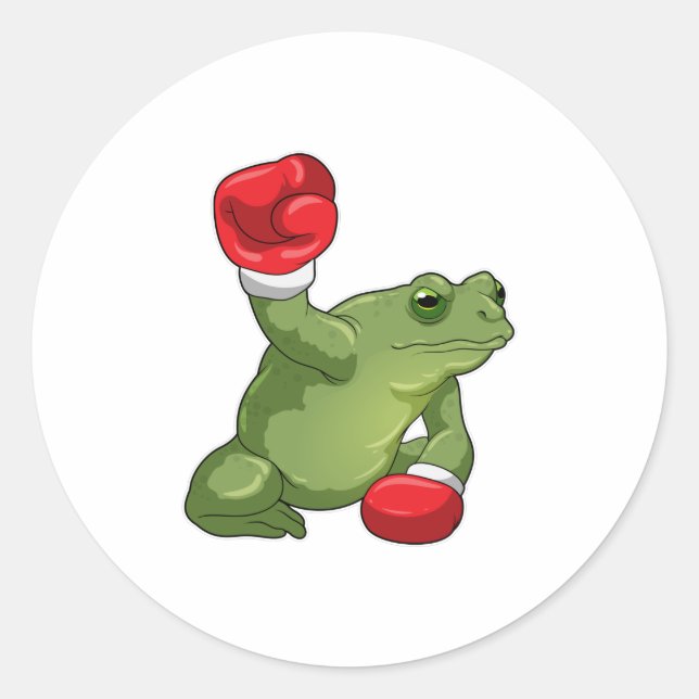 Frog Boxer Boxing gloves Classic Round Sticker (Front)