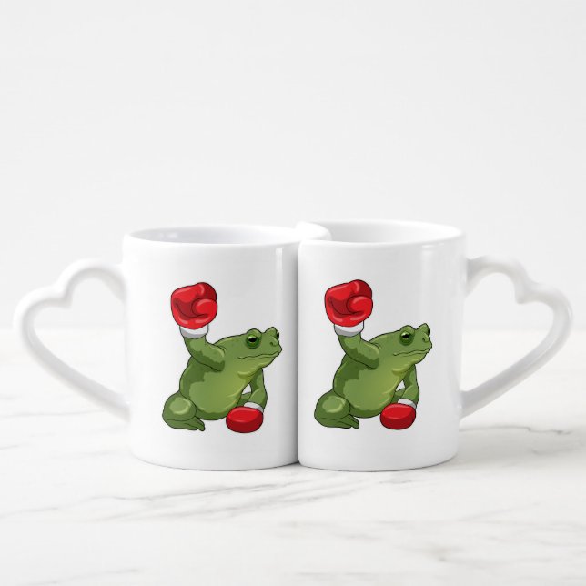 Frog Boxer Boxing gloves Coffee Mug Set (Front Nesting)