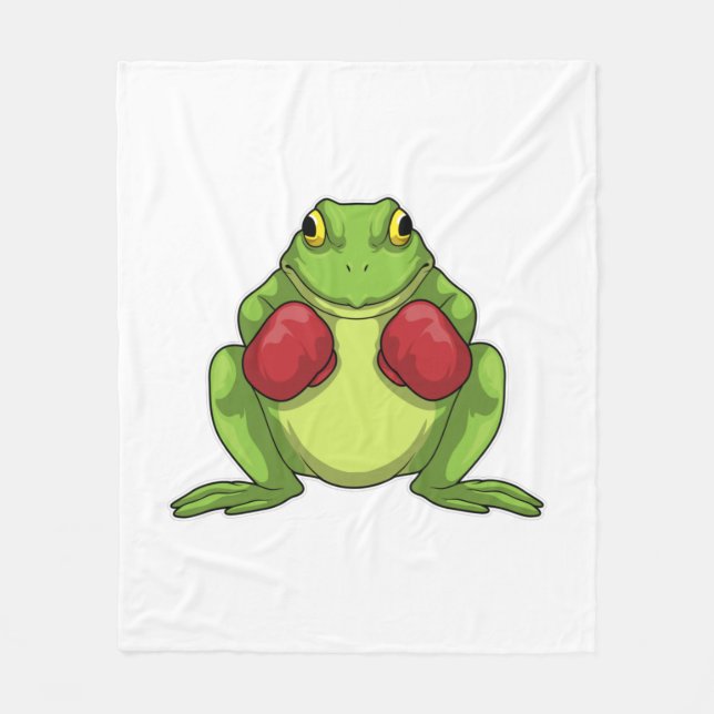 Frog Boxer Boxing gloves Fleece Blanket (Front)