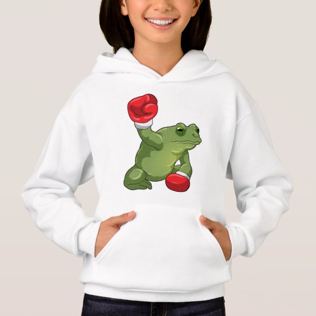 Frog Boxer Boxing gloves Hoodie (Front)