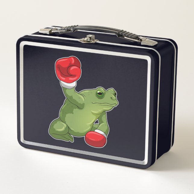 Frog Boxer Boxing gloves Metal Lunch Box (Front)