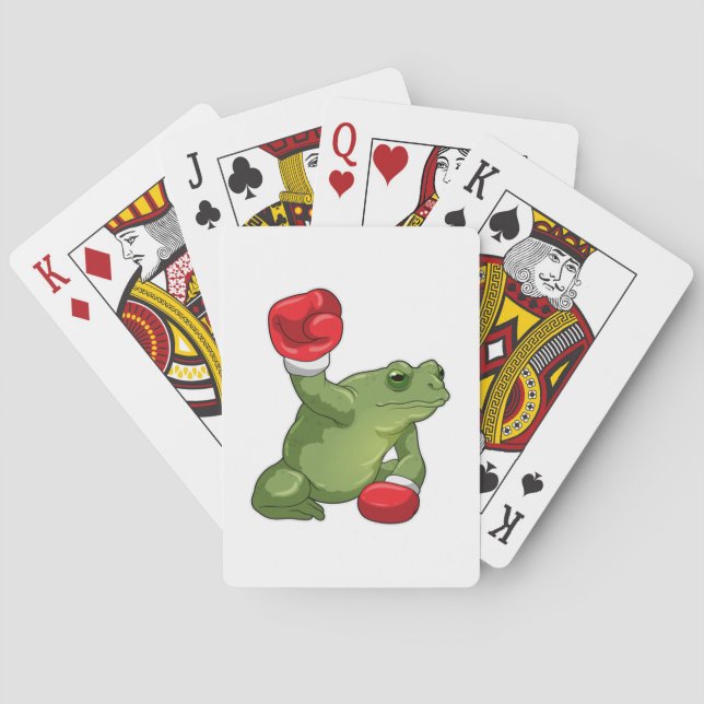 Frog Boxer Boxing gloves Poker Cards (Back)