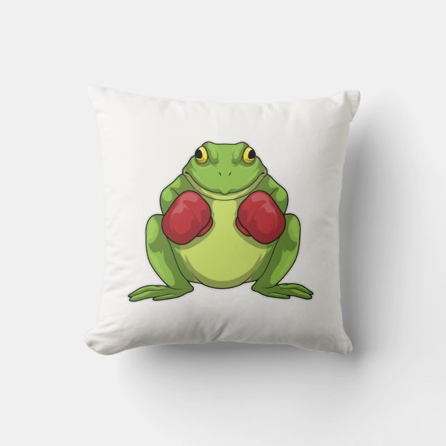 Frog Boxer Boxing gloves Throw Pillow (Front)