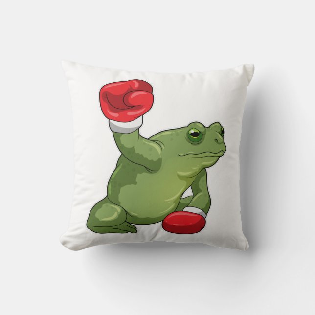 Frog Boxer Boxing gloves Throw Pillow (Front)