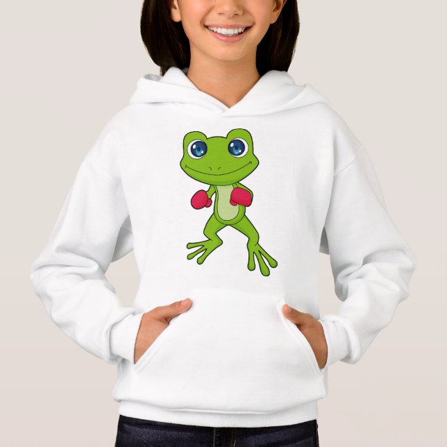 Frog Boxing Boxer Boxing gloves Hoodie (Front)