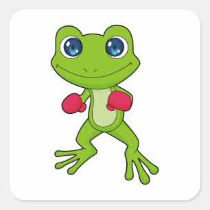 Frog Boxing Boxer Boxing gloves Square Sticker