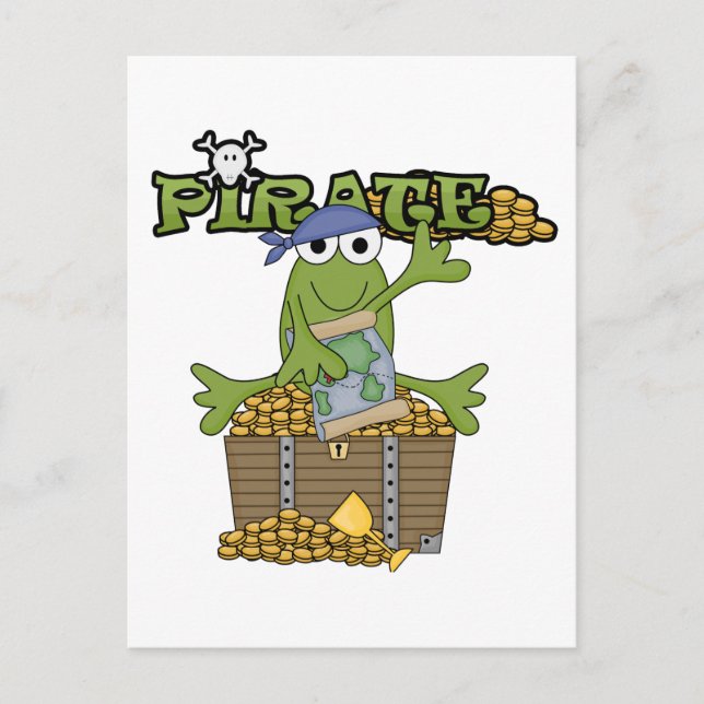 Frog Boy Pirate With Gold Tshirts and Gifts Postcard (Front)