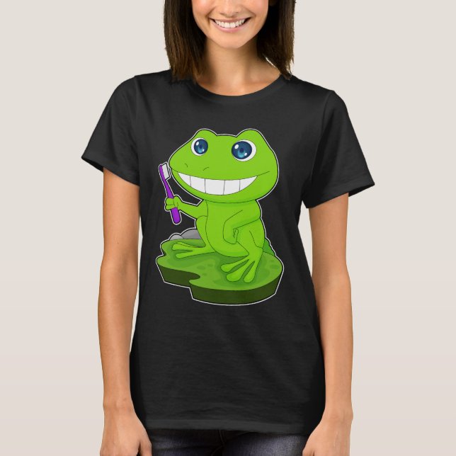 Frog Brush teeth Toothbrush T-Shirt (Front)
