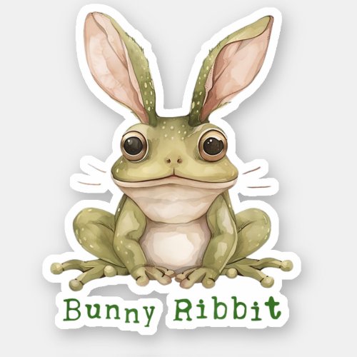 Frog Bunny Rabbit Floppy Ears Toad Funny Easter  Sticker