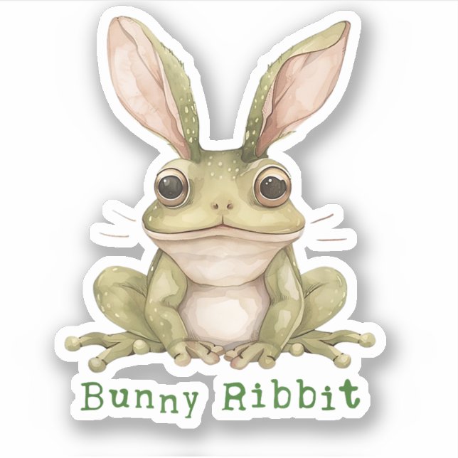Frog Bunny Rabbit Floppy Ears Toad Funny Easter  Sticker (Front)