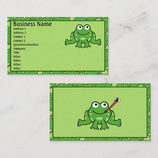 Customizable Frog Business Cards