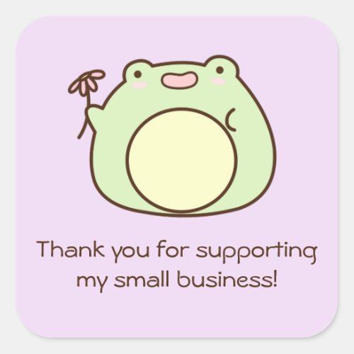 Frog Business Support Square Sticker