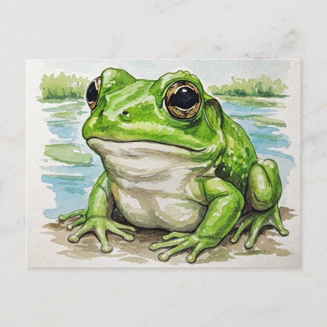Frog by the Lake Postcard for Postcrossing (Front)