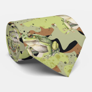 Frog camouflage camo military prince to kiss neck tie