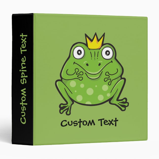 Frog Cartoon 3 Ring Binder (Front/Spine)