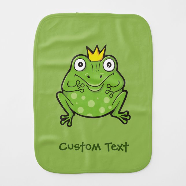 Frog Cartoon Baby Burp Cloth (Front)