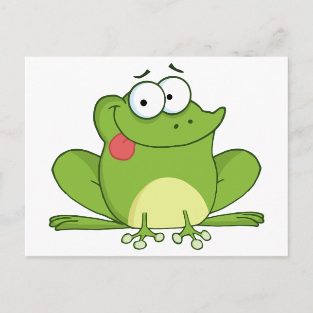 Frog Cartoon Character Hanging Its Tongue Out Postcard (Front)