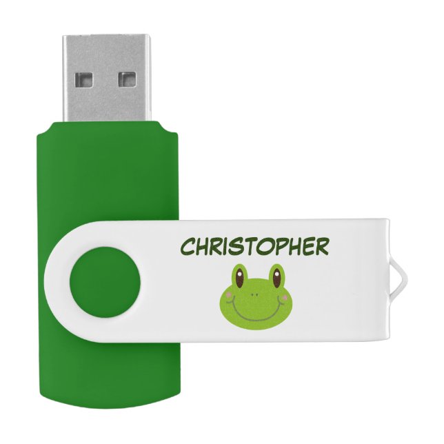 Frog Cartoon | Green Kid Name | Funny School Flash Drive (Opened)