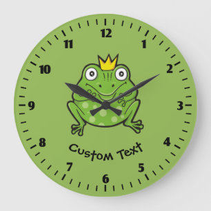 Frog Cartoon Large Clock