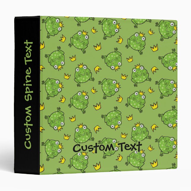Frog Cartoon Pattern 3 Ring Binder (Front/Spine)